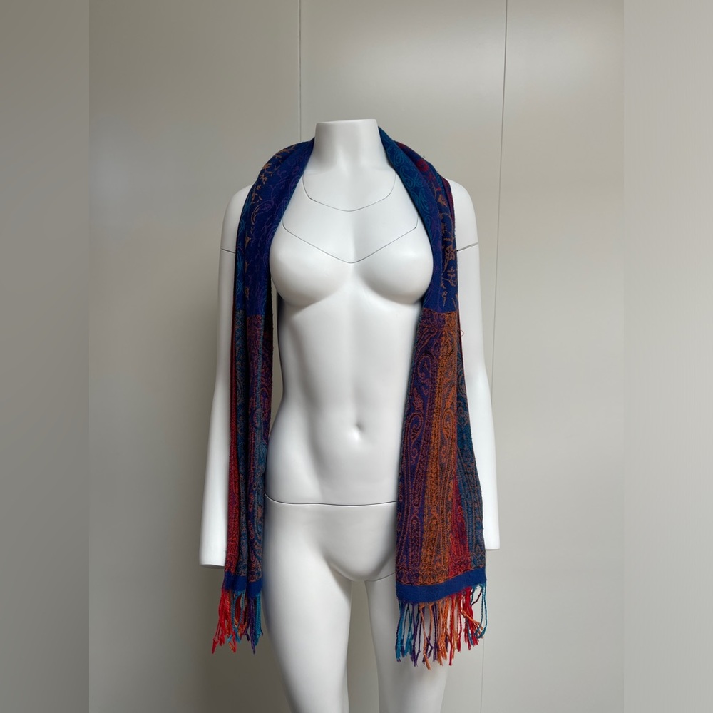 Blue and Orange Paisley Scarf
